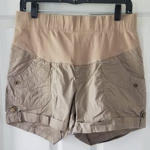 Maternity shorts, Small, Dark Tan